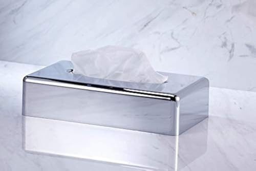 VINN DUNN Tissue box, Rechteck Gesichts Gewebs Spender Halter Kleenex flache Serviette Spender für Bad Vanity Countertops (Chrome )