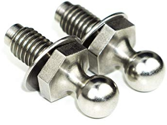 2 perni a sfera rinforzati per molle a gas, portellone posteriore, portellone anteriore, testa sferica 10 mm, filettatura M8