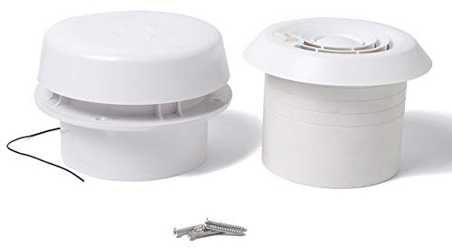 Ventilateur d'échappement de plafond 12 V pour camping-car, remorque, 60 CFM, puissant et silencieux, montage mural et au plafond, ABS (blanc)