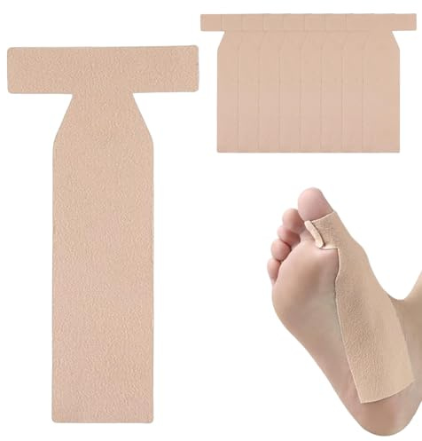Césped Toe T-Straps - Moleskin - Enderezadoras adhesivas para dedos del pie grande (15 piezas)