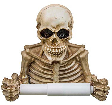Benera Dödskalle toalettpappershållare hållare toalettpapper Gothic 20 x 19 cm