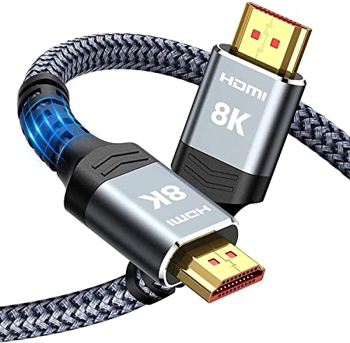 SNOWKIDS HDMI 2.1 Kabel 2meter Zertifiziertes, HDMI Kabel 10K 8K 48Gbps Highspeed 8K@60Hz 4K@120Hz 7680P DTS:X,HDCP 2.3,HDR 10,eARC, Kompatibel mit PS/5/4/3 HDTV Monitor