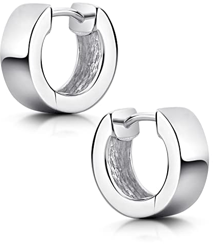 MATERIA by Matthias Wagner Ohrringe Silber 925 Creolen klein 5mm breit rhodiniert SO-459