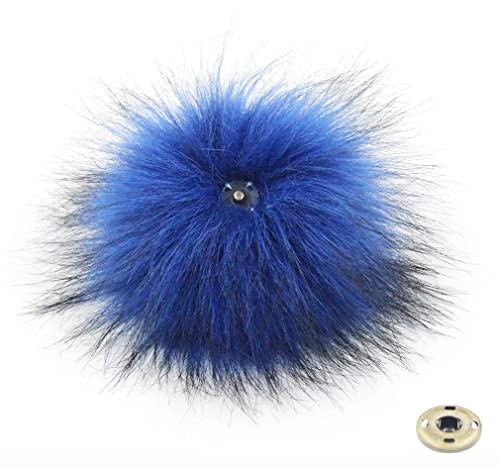 NC Kunstfellbommeln Blau,Bommel Für Mützen,Pompoms for Hat,Kunstfellbommel, 6 Stück Fellbommel Kunstfell Bommel Fellpompon Pompon Kunstpelz Accessoire Ca 12cm