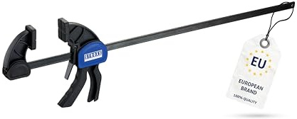 STROXX® 1x Einhandzwinge |Spannweite: 900mm| Klemmkraft je Zwinge: 159 Kg | Schraubzwinge | Spanner | Zwinge | Einhandzwinge | mit Gummipads und Quick Release Funktion