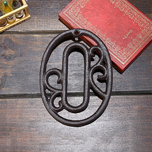 Numeri 3D in ghisa, stile industriale, creativo, numero 11,5 cm, 11,5 cm, marrone laccato, numeri per indirizzi da 0 a 9, con viti, per casa, ristorante, parete, soggiorno, hotel, cassetta postale per