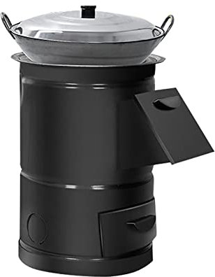 BTAISYDE Estufa De Leña De Campamento Grande, con Vista Al Calor,Refugio, Calefacción De Cabina Y Cocina,Black,46