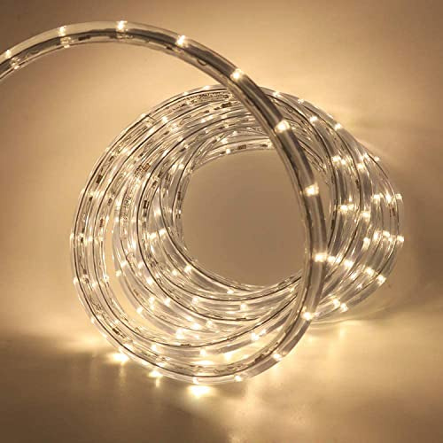 Wisada LED Lichtschlauch Außen,6m 36 LEDs/m Warmweiß LED Schlauch 220V LED Indoor Leuchtstoffröhre, Outdoor LED Lichter Wasserdicht Lichterschlauch für Terrasse Wohnzimmer Weihnachten Partydeko