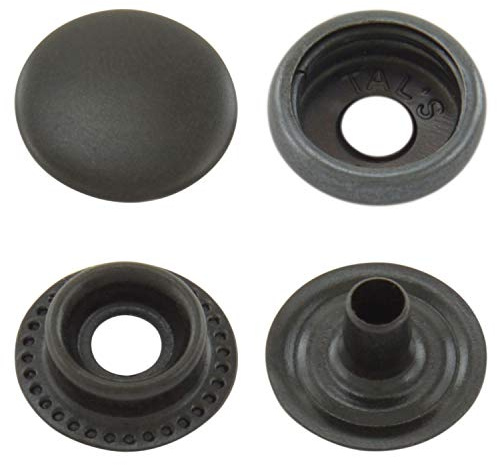 15 mm schwarze Stahl Ringfeder Druckknöpfe zum nieten (25 Stück) - Hochwertige Snaps für Bekleidung, Taschen, Leder & DIY Handwerk, Nähzubehör