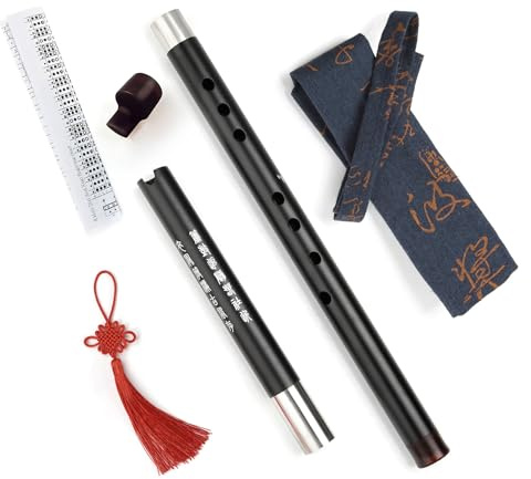 Metal Xiao Flute Classical Vertical Musical Instrument Aluminum Two Section XIAO with Mouth Piece Professional Flute for Beginner (Key G)