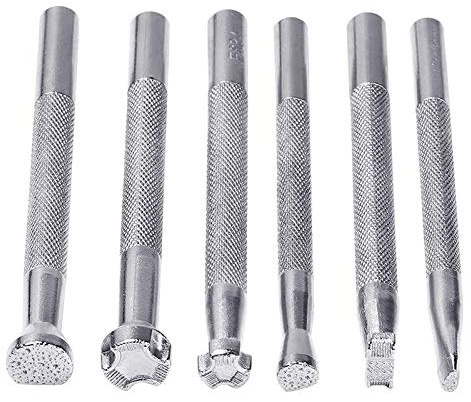 YEHEI 6-teiliges Set aus Leder für Prägungen, Werkzeuge, Leder, Sattel, Briefmarken, spezielle Form, Stempel, Set aus Leder, Handwerkswerkzeug