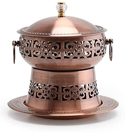 UNbit Estufa de buffet de olla caliente retro, olla caliente de acero inoxidable, olla de alcohol, buffet redondo, estufa portátil, cocina diaria familiar, camping al aire libre