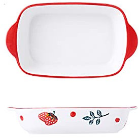 Lata for asar esmaltada, juego de bandejas for hornear, bandeja for hornear de porcelana, bandeja for hornear, plato for tartas, sartenes for lasaña, platos for horno, patrón pintado a mano, 1 pieza,