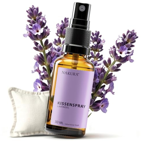 NAKURA® Kissenspray LAVENDEL 30 ml – Bettspray & Textilspray für Schlafzimmer, Kissen & Bettwäsche – 100% naturreine ätherische Öle – ohne synthetische Duftstoffe – handgefüllt im Schwarzwald