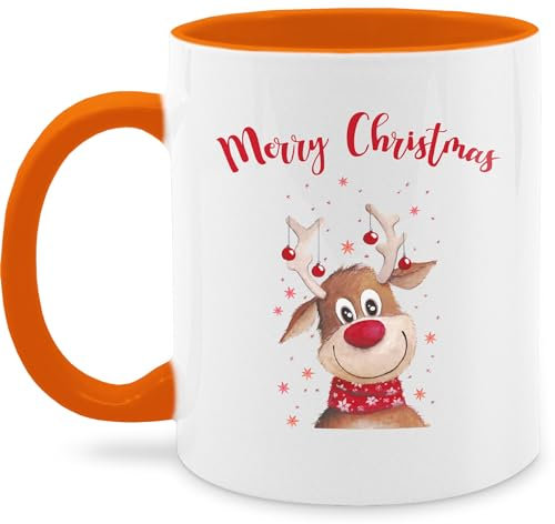 Tasse Tassen 325ml - Weihnachtstasse Weihnachten - Merry Christmas Rentier I Elch - 325 ml - Orange - weihnachtstassen weihnachtsbecher weihnachtsmotiv elk mug wichteltassen weihnachts xmas mugs