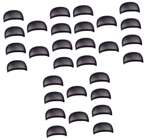 MAGICLULU 30 Stk Perückennetz Haarnetz für Perücken Elastisches Haarnetz gewölbte Perückenkappe Perückenkappen für Damen Kleider schwarze Perücke Perückenherstellungskappen Perückenhaarnetz