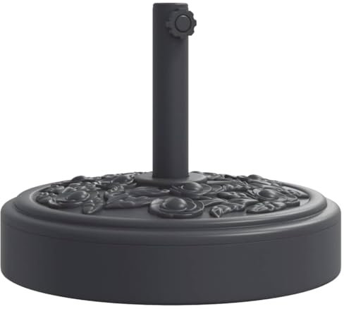 vidaXL Sonnenschirmständer, Schirmständer mit Standfuß Spannknopf, Schirmhalter für Ø38/48 mm Mast, Sonnenschirmfuß Ständer, 25 kg Rund