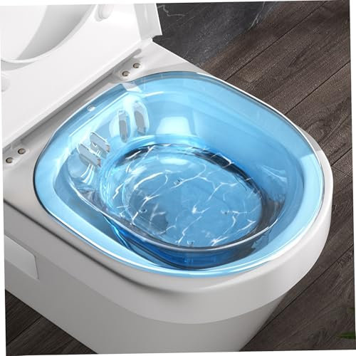 Sitz Bath for Toilet, Universal Over The Toilet Sitz Bath Seat for Soak, Anti-Overflow Sitz Bath Postpartum Care, Sitz Bath for Hemorrhoids (Blue)