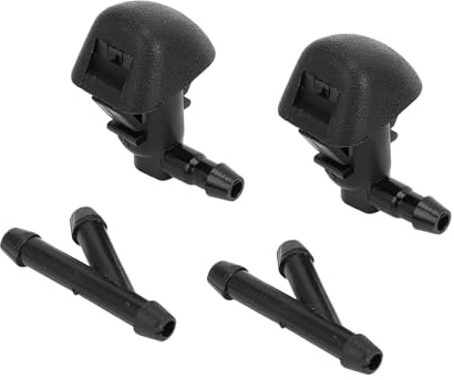INFINAUTO Getto Lavavetri Anteriore Getto Lavavetri Anteriore Ugelli Spruzzatori Ugelli Tergicristallo con Connettore per Tubo per Honda Odyssey 2011-2017 Plastica Nera