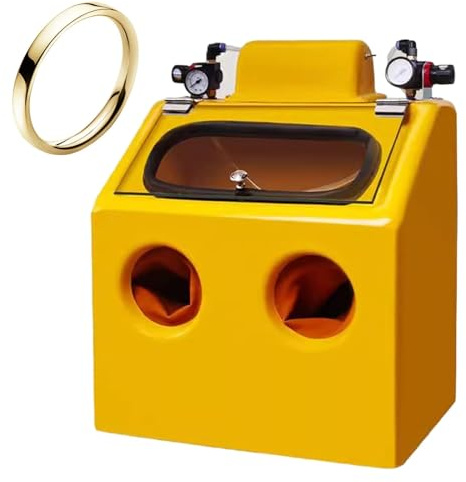 IMOSEI Portable Sandblasting Equipment with Foot Switch/Light, Cabinet Sandblaster, Jet Intensity, Clear Vision, for Sandblasting/Metal Rust Removal/Impurity Cleaning/Detail Finishing
