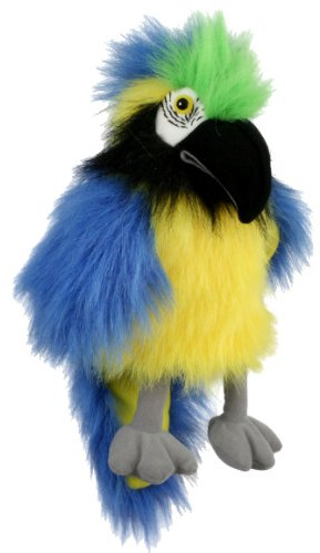 alles-meine.de GmbH Handpuppe - Papagei Ara blau/gelb Vogel - Tier Haustier Bauernhof Gelbbrustara bunt/Vögel Handspielpuppe - Kuscheltier & Plüschtier