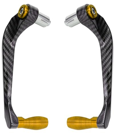 MOCNT 1 Paar Motorrad Lenker Schutz 7/8 Zoll Motorrad Bremse Kupplungshebel Schutz 22mm Bremskupplungshebel Handschutz Aluminiumlegierung Bremshebel Lenkerschutz Gold