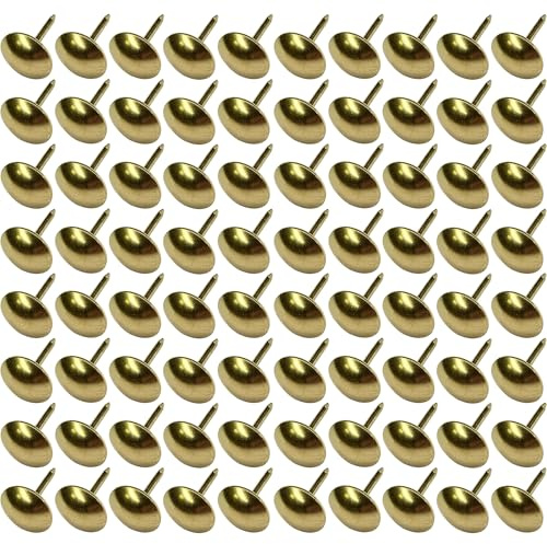 cyclingcolors 100x Nägel Polsternägel Möbelnägel 11mm Goldfarben Möbel Sofa Sessel Stuhl Renovierung Vintage, Messing-Finish