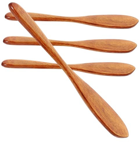 FELTECHELECTR 4stücke Holzmesserbutter Käsemesser Aus Holz Butterstreicher Sahnestreicher Marmeladenstreicher Küchenwerkzeuge