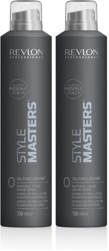 REVLON PROFESSIONAL Style Masters Glamourama, Spray de Fijación Ligera, Aporta Brillo Natural al Cabello Sin Apelmazar, 300ml (Paquete de 2)