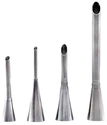 4 Boquillas de Acero Inoxidable para Reposteria, Inyector de Relleno de Pastelería para Glaseado de Crema, Herramientas de Decoración de Tuberías para Donas, Cupcakes, con Cepillo de Iimpieza