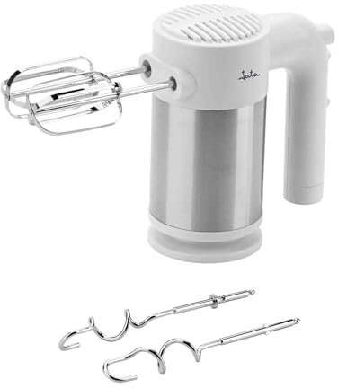 JATA JEMA1240 - Batidora de Varillas. Batidora Amasadora Repostería. 400 W. 5 Velocidades y Turbo. 4 Varillas: 2 Amasadoras y 2 Batidoras/Mezcladoras. Varillas Extraíbles. Fácil Limpieza