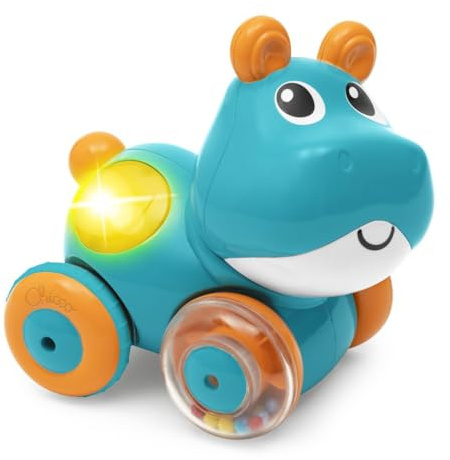 Hippo Sprint&Go Game, Elektronisches Rückwärtsgang-Tier, Mit Melodien, Geräuschen und Lichtern, Krabbelanregung, Gummiräder, 6-36 m
