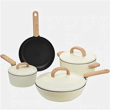 Cookware Set Soup Pot Stew Cooking Pots and Pans Induction Cooker Casserole Kitchen Saucepan Double Boiler Steamer Frying Pan (B Variety Pack)