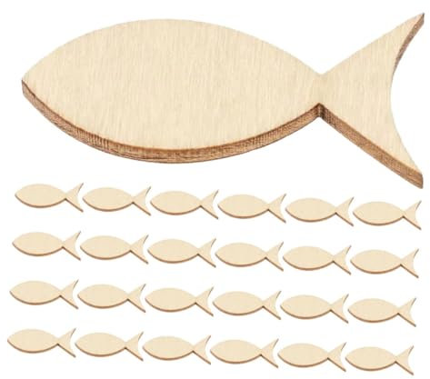 DOITOOL 50stücke Holzfisch-dekorationsformen Zum Basteln Unfertige Fisch-rohlingschilder Leere Holzfische Für Ozean-motive Strand-dekoration Nautische Wanddekoration