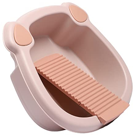 KAILIKETIY 1 juego de lavabo con tabla de lavado integrada para lavar la ropa a mano, diseño compacto de ahorro de espacio para uso doméstico y dormitorio para viajes y actividades al aire libre