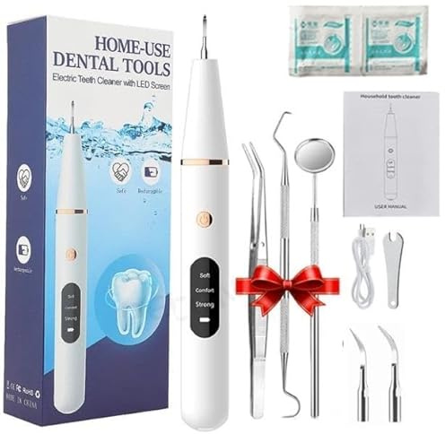 kit Pulizia Denti, Dispositivo Portatile per Rimozione Tartaro, Placca e Macchie – Igiene Orale Completa e Sbiancamento del Sorriso a Casa, Igiene Orale Avanzata per un Sorriso Più Bianco