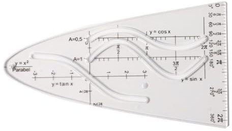 Alide 3 Stück Parabolische Schablonen, Mathematik, Multifunktionales Kunststofflineal, Flexible Schablonen, Geometrie, Dimensional Für Studenten, Designer, Malerei, Cosinus-Tangenten