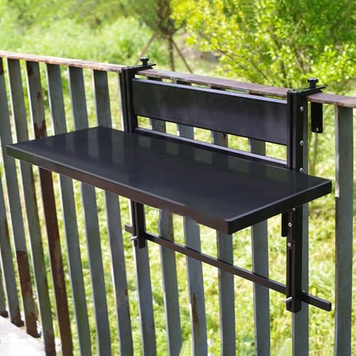Stoolzfaid Tavolo da Balcone Sospeso,Tavolo da Appendere Ringhiera Altezza Regolabile,Tavolo Sospeso Ringhiera Lega di Alluminio,Tavolo da Ringhiera Balcone Pieghevole,per Giardino,Terrazza