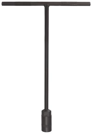 sourcing map T-Handle Wrench Socket 17mm Metric High Carbon Steel 6-Point Spanner Socket with Long Reach for Motorcycle Bicycle Car Repair, Gray-Black