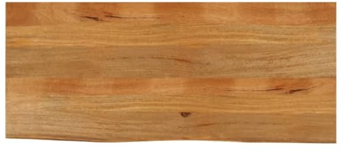 Mokuyary Bordsskiva med trädkant 140 x 60 x 2,5 cm, massivt trä, mango, ersättningsbordsskiva för köksbord, skrivbord, trädgårdsbord, ståbord, soffbord, sidobord