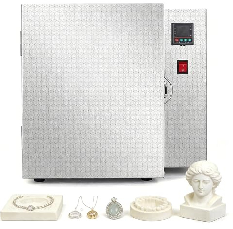 richigblosmum Forno Ceramica - Forno Digitale PID per Gioielli, Argilla Metallica e Ceramica, Precisione ±1°C, Max 1200°C, Camera 15x15x20cm, per Fusione Smalto e Fai-da-Te