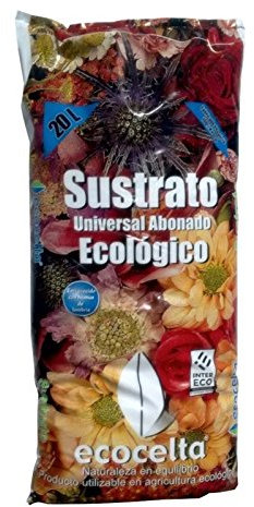 Ecocelta Sustrato Universal abonado 20 l, Negro, 25x23x50 cm, ZA36