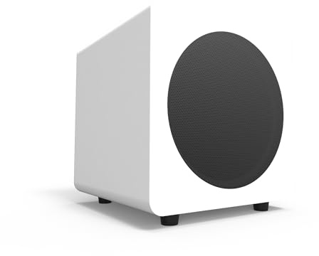 Kanto SUB8MW Powered Subwoofer | 8 Paper Cone Driver | Powerful Bass Extension | Matte White