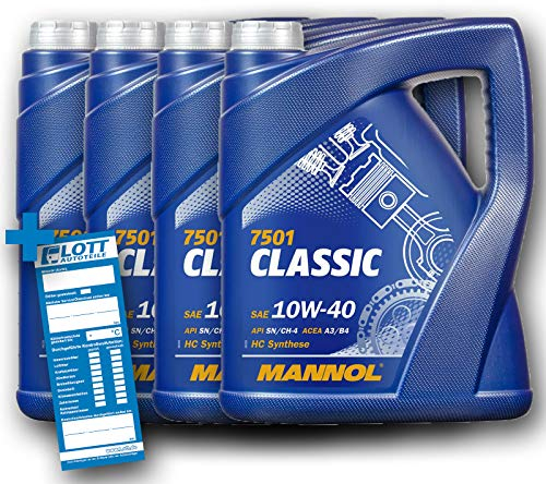 MANNOL 4X 5L Motoröl Classic 10W-40 API SN/SM/CF Motorenöl