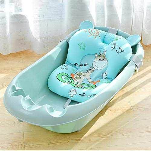Baby Bath Cushion Infant Bathtub Seat Pad Newborn Bather Support Mat Floating Soft Baby Bather Pillow Non-Slip Adjustable Bath Tub Cushion for Newborns to 12 Months