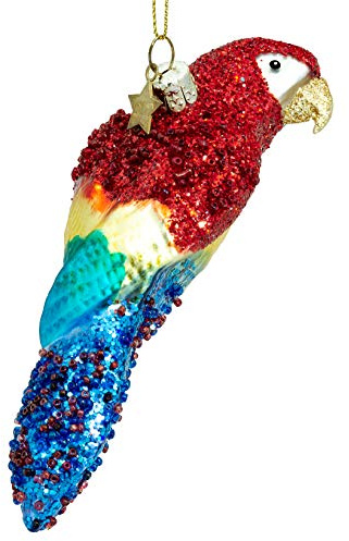 SIKORA Papagei besondere Weihnachtskugel Glas Christbaumschmuck Deko Figur Weihnachten Anhänger Ornament - Trend Line - BS486