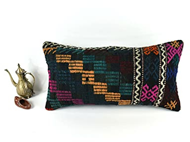 Kelim Kissen 30x60 cm Kissenbezüge Türkisch Handgewebt Kelim Kissenhülle Dekokissen Sofakissen Zierkissen Kelim Teppiche Kissenbezüge code 3379
