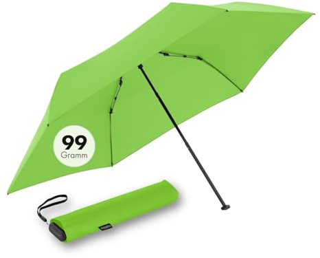 Doppler Zero,99 Flat ombrello piatto manuale ultraleggero 99 g tascabile | Solo 99 g – ombrello piatto, antivento, compatto e salvaspazio, per tasca, borsa e bagaglio da viaggio, Lime