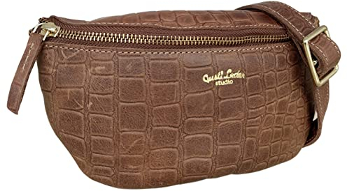 Gusti Gürteltasche Leder - Annabelle Damen und Herren Gürteltasche Bauchtasche Handtasche Ledertasche Braun Leder