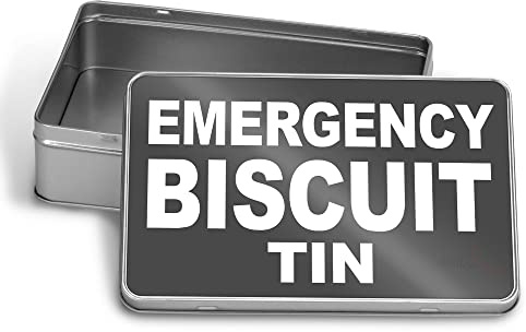 Endless Prints Emergency Biscuit Grey Tin Metal Storage Tin Box
